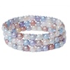3 Row Stretchy Genuine Multi-Color Freshwater Pearl Bracelet Bangle 6.5mm