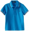 Fred Perry Boys 2-7 Kids Twin Tipped Shirt, Enamel Blue/Ecru/Port, 4/5