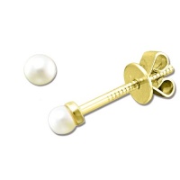 Children's 10K Gold Overlay Sterling Silver Freshwater Cultured Pearl Earrings Children's 10K Gold Overlay Sterling Silver Freshwater Cultured Pearl Earrings