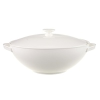 Anmut will be the choice for purists; it is an undecorated white that beautifully shows off the glamorous forms and quality bone china. Dishwasher and microwave safe. Accessories shown: oval platter, round vegetable bowl, creamer, sugar bowl. Anmut will be the choice for purists; it is an undecorated white that beautifully shows off the glamorous forms and quality bone china. Dishwasher and microwave safe. Accessories shown: oval platter, round vegetable bowl, creamer, sugar bowl.