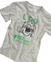 For the little guy who loves to play king of the wild: LRG logo T-Shirt featuring roaring lion graphic with the Live A Wild Life slogan. (Clearance)