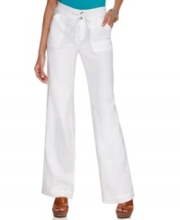 Channel the easy elegance of spring-summer style with INC's drawstring waist linen pants. Pair them with anything from a tee to a sequined tank top for a day-to-night look. Channel the easy elegance of spring-summer style with INC's drawstring waist linen pants. Pair them with anything from a tee to a sequined tank top for a day-to-night look.