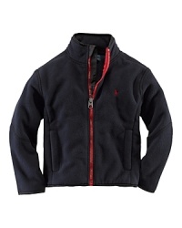 Soft winter fleece and featherweight microfiber team up to create a warm, modern mockneck zip jacket that's perfect for layering or as a finishing touch. Soft winter fleece and featherweight microfiber team up to create a warm, modern mockneck zip jacket that's perfect for layering or as a finishing touch.