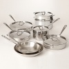 Handcrafted of American-made steel in Pennsylvania and exclusive to Bloomingdale's, this comprehensive 13-piece set provides everything you need to cook like a pro: 10 and 12 fry pans, 2 and 4-qt. sauce pans with lids, 2 and 6-qt. sauté pans with lids, 8-qt. lidded stock pot and a steamer. Favored by chefs and cooking enthusiasts, All-Clad's stainless steel cookware boasts a starburst finish that provides superior stick resistance.