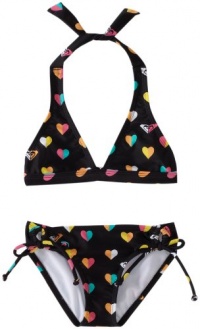 Roxy Kids Girls 2-6X Shore Halter Swimwear Set, New Black, 4 Roxy Kids Girls 2-6X Shore Halter Swimwear Set, New Black, 4