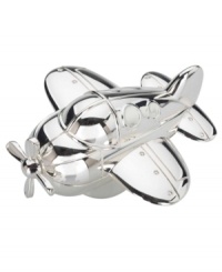 Junior pilots and proud parents take imaginary flight with the super-cute Zoom Zoom musical airplane from Reed & Barton. With a cartoonish charm and silver-plated finish, this adorable airliner plays Twinkle, Twinkle Little Star. Junior pilots and proud parents take imaginary flight with the super-cute Zoom Zoom musical airplane from Reed & Barton. With a cartoonish charm and silver-plated finish, this adorable airliner plays Twinkle, Twinkle Little Star.
