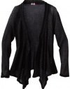 Splendid Girls 7-16 Foil Loose Knit Wrap Top, Black, 12