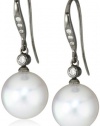 TARA Pearls White South Sea 10x11mm Black Rhodium Pearl Earrings