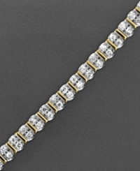 Light up your everyday ensemble with this tremendously elegant diamond bracelet. Featuring round-cut diamonds (2 ct. t.w.) set in 14k gold. 2 carat diamond bracelet measures approximately 7-1/4 inches long. Light up your everyday ensemble with this tremendously elegant diamond bracelet. Featuring round-cut diamonds (2 ct. t.w.) set in 14k gold. 2 carat diamond bracelet measures approximately 7-1/4 inches long.