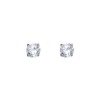 14K White Gold 4mm Round CZ Solitaire Basket Stud Earrings with Screw-back for Children and Women