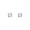 14K White Gold 4mm Round CZ Solitaire Basket Stud Earrings with Screw-back for Children and Women