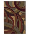 A definitive mid-century modern statement, the Yorkville area rug depicts an undulating curl design in chic, vivid colors. This contemporary home accent is constructed of soft, low pile fibers for an exquisite finish to any room decor. (Clearance)