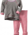 Splendid Littles Baby-Girls Newborn Colorblock Sweatshirt Set, Dragonfruit, 3-6