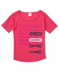 Give your blah tee style an instant boost with this bright short sleeve tee by Roxy. Give your blah tee style an instant boost with this bright short sleeve tee by Roxy.