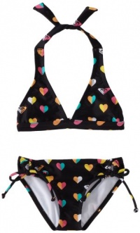 Roxy Kids Girls 7-16 Shore Halter Two Piece Swimsuit Set, New Black, 10 Roxy Kids Girls 7-16 Shore Halter Two Piece Swimsuit Set, New Black, 10