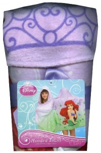 Disney Princess Little Mermaid Ariel Kids Hooded Bath, Pool or Beach Towel - 22x51 Inches