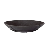 Handcrafted in India, this low profile, matte black metal bowl combines a primitive rustic look with all the benefits of modern design. Functioning elegantly as a decorative piece, it can also be used to feature certain foods. Handcrafted in India, this low profile, matte black metal bowl combines a primitive rustic look with all the benefits of modern design. Functioning elegantly as a decorative piece, it can also be used to feature certain foods.
