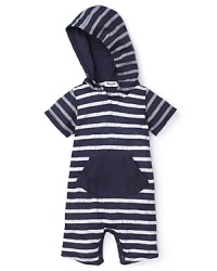 This absolutely adorable striped onesie keeps your little tiger covered in stripes, with a hood and front pouch pocket for when the wind picks up. This absolutely adorable striped onesie keeps your little tiger covered in stripes, with a hood and front pouch pocket for when the wind picks up.