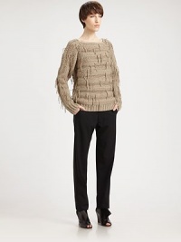 This classic, slim-fitting silhouette is rendered in finespun Italian wool with just a hint of stretch.Self waistband with belt loopsZip fly with tab closureBack patch pocketsSignature back stitchesInseam, about 3198% wool/2% elastaneDry cleanMade in Italy of imported fabricModel shown is 5'10 (177cm) wearing US size 4. This classic, slim-fitting silhouette is rendered in finespun Italian wool with just a hint of stretch.Self waistband with belt loopsZip fly with tab closureBack patch pocketsSignature back stitchesInseam, about 3198% wool/2% elastaneDry cleanMade in Italy of imported fabricModel shown is 5'10 (177cm) wearing US size 4.