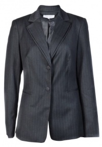 Calvin Klein Women's Pinstripe Blazer Jacket Charcoal/White Stripe Calvin Klein Women's Pinstripe Blazer Jacket Charcoal/White Stripe