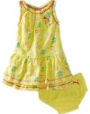 PUMA - Kids Baby Girl's 2-Piece Logo Dress Set, Lime Light, 18M