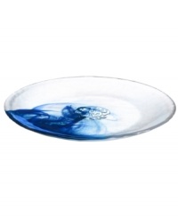 With wisps of smoky black in Kosta Boda glass, the Mine serving dish presents any meal or simply accents the table with eye-catching artistry. Designed by Ulrika Hydman-Vallien. With wisps of smoky black in Kosta Boda glass, the Mine serving dish presents any meal or simply accents the table with eye-catching artistry. Designed by Ulrika Hydman-Vallien.