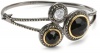 Judith Jack Midnight Sterling Silver-Gold Plate Multi-Stone Bangle Bracelet