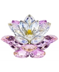 Blooming in iridescent pinks and white, the Rosaline Waterlily figurine lends dazzling splendor to any Swarovski collection. Featuring exquisitely crafted crystal with silvertone metal detail. Blooming in iridescent pinks and white, the Rosaline Waterlily figurine lends dazzling splendor to any Swarovski collection. Featuring exquisitely crafted crystal with silvertone metal detail.