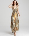 Anne Klein Collection Printed Silk Maxi Dress