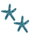 Splash your look with a touch of ocean inspiration. Betsey Johnson's sparkling stud earrings feature turquoise-hued starfish adorned with matching crystal accents. Set in mixed metal. Approximate diameter: 3/4 inch.