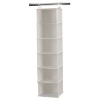 Household Essentials 6-Shelf Hanging Closet Organizer with Plastic Shelves, Natural Canvas Household Essentials 6-Shelf Hanging Closet Organizer with Plastic Shelves, Natural Canvas