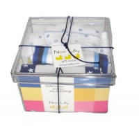Noa Lily Small Layette Gift Basket, Blue Stars, 6 Months Noa Lily Small Layette Gift Basket, Blue Stars, 6 Months