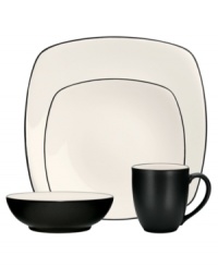 Make everyday meals a little more fun with mix-and-match from Noritake dinnerware. The dishes of the set are dressed in two contrasting hues-one glazed, one matte. The square Colorwave 4-piece place settings create a modern tabletop with endless possibilities. Make everyday meals a little more fun with mix-and-match from Noritake dinnerware. The dishes of the set are dressed in two contrasting hues-one glazed, one matte. The square Colorwave 4-piece place settings create a modern tabletop with endless possibilities.