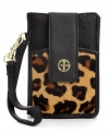 Add some animal attraction to your everyday accessorizing with this leopard print design from Giani Bernini. Gorgeous leather is accented with soft haircalf and signature hardware, and it's perfectly sized for stashing smartphone, cards, cash and ID.