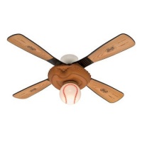 Hunter 23252 Baseball 44-Inch Single Light 4-Blade Ceiling Fan, Leather-Look Mitt Base with 4 Pine/Aluminum Blades and Baseball Light