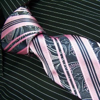 Brand New B. Boss Pink Black Paisleys Silk Mens Neck Tie zl1043 Brand New B. Boss Pink Black Paisleys Silk Mens Neck Tie zl1043