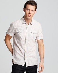 When you want a shirt you can trust for that relaxed, casual cool vibe, you'll reach for this striped button-down, which pairs easily with a variety of jeans, shorts and pants. When you want a shirt you can trust for that relaxed, casual cool vibe, you'll reach for this striped button-down, which pairs easily with a variety of jeans, shorts and pants.