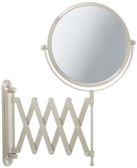 Jerdon JP2027N 8-Inch Two-Sided Swivel Wall Mount Mirror with 7x Magnification, 20-Inch Extension, Nickel Finish