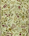 Couristan 0230/0030 EDEN Summer Vines 48-Inch by 72-Inch Wool Area Rug, Ivory/Ruby