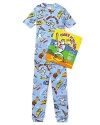 After a day of running around and a before-bed bath, he'll snuggle with you on the couch in these printed pajamas and read the classic book Casey at the Bat.