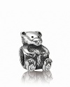 PANDORA's sterling silver teddy bear charm is cute and comforting piece for your collection.