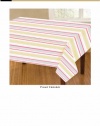 Homewear Retro Rose Stripe Printed Microfiber 52 by 70-Inch Oblong Table Cloth