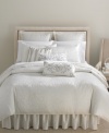 The Shimmer duvet cover from Martha Stewart Collection features an attractive blossom jacquard pattern over a silvery ombré ground. Soft piping completes this elegant and timeless design.