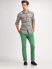 A laid-back look you'll turn to for every season or occasion in a vibrant plaid with reverse-seam detail.ButtonfrontCottonMachine washMade in USA A laid-back look you'll turn to for every season or occasion in a vibrant plaid with reverse-seam detail.ButtonfrontCottonMachine washMade in USA