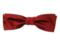 100% Silk Woven Red Solid Satin Slim Self-Tie Bow Tie