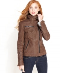 Buffalo David Bitton's jacket features incredibly supple leather for an extra-luxe feel. The fitted silhouette provides a feminine counterpoint to the classic motorcycle styling. Buffalo David Bitton's jacket features incredibly supple leather for an extra-luxe feel. The fitted silhouette provides a feminine counterpoint to the classic motorcycle styling.