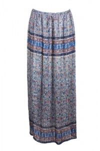 Joie womens cyan blue oak floral pleated sheer silk maxi skirt M Joie womens cyan blue oak floral pleated sheer silk maxi skirt M
