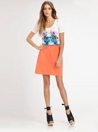 Oversized patch pockets and a high-waist lend a distinguished touch to this tailored A-line silhouette.High waistbandFlat frontCenter back zipperAbout 26 longPolyesterMachine washImportedModel shown is 5'10 (177cm) wearing US size 4. Oversized patch pockets and a high-waist lend a distinguished touch to this tailored A-line silhouette.High waistbandFlat frontCenter back zipperAbout 26 longPolyesterMachine washImportedModel shown is 5'10 (177cm) wearing US size 4.