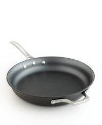 A pan with a purpose. This everyday fry pan from Calphalon features the exclusive Slide nonstick cooking surface, providing revolutionary release for flavorful eggs and other ingredients that glide effortlessly from pan to plate. Lifetime warranty. A pan with a purpose. This everyday fry pan from Calphalon features the exclusive Slide nonstick cooking surface, providing revolutionary release for flavorful eggs and other ingredients that glide effortlessly from pan to plate. Lifetime warranty.