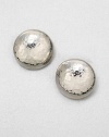 From the Glamazon Collection. Sleek hammered sterling silver in a classic, domed button design. Sterling silverSize, about 1Clip-on backImported 